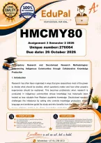 HMCMY80 Assignment 3 &lpar;COMPLETE ANSWERS&rpar; Semester 2 2026  - DUE 26 October 2026