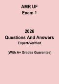 AMR Exam 1 UF Study Guide &vert; University of Florida Practice Questions & Test Prep