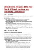 2026 Elite Dental Hygiene Test Bank &vert; Clinical Mastery&comma; Florida Laws &lpar;HB 733&sol;SB 1808&rpar; & AAP Staging &vert; 55 High-Level Q&A with Rationales