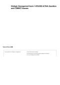 Strategic Management Exam 1 UPDATED ACTUAL Questions  and CORRECT Answers