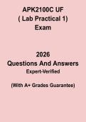 APK2100C UF 2026 Lab Practical 1 Study Guide &vert; University of Florida Exam Prep & Review