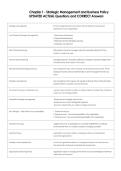 Chapter 1 - Strategic Management and Business Policy  UPDATED ACTUAL Questions and CORRECT Answers