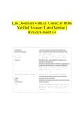 Lab Operations with All Correct & 100&percnt; Verified Answers &vert;Latest Version &vert;Already Graded A&plus;