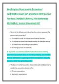 Washington Government Accountant  Certification Exam WA Questions With Correct  Answers &lpar;Verified Answers&rpar; Plus Rationales  2026 Q&A &vert; Instant Download Pdf