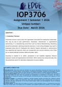 IOP3706 Assignment 1 &lpar;ANSWERS&rpar; Semester 1 2026 - DISTINCTION GUARANTEED