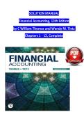 SOLUTION MANUAL Financial Accounting&comma; 13th Edition by C William Thomas and Wendy M&period; Tietz  Chapters 1 - 12&comma; Complete