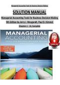 Managerial Accounting Tools for Business Decision Making  SOLUTION MANUAL Managerial Accounting Tools for Business Decision Making  9th Edition by Jerry J&period; Weygandt&comma; Paul D&period; Kimmel Chapters 1 - 14&comma; Complete