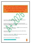 ANCC AGACNP Adult Gerontology Acute Care Nurse Practitioner Board Exam 2026 Practice Questions and Answers Graded A&plus;