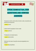 CPESC EXAM ACTUAL 2026 QUESTIONS AND VERIFIED ANSWERS