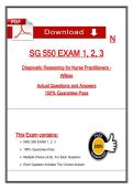 N SG 550 EXAM 1&comma; 2&comma; 3  Diagnostic Reasoning for Nurse Practitioners -  Wilkes  Actual Questions and Answers   100&percnt; Guarantee Pass 