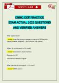 CMMC CCP PRACTICE EXAM ACTUAL 2026 QUESTIONS AND VERIFIED ANSWERS