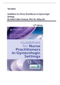 Test Bank For Guidelines for Nurse Practitioners in Gynecologic Settings 13th Edition By Heidi Collins Fantasia&comma; PhD&comma; RN&comma; WHNP-BC&semi; All Chapters 1-26&vert;&vert; Latest Edition