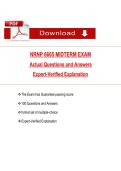 NRNP 6665 MIDTERM EXAM  Actual Questions and Answers   Expert-Verified Explanation
