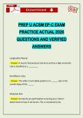 PREP U ACSM EP-C EXAM PRACTICE ACTUAL 2026 QUESTIONS AND VERIFIED ANSWERS