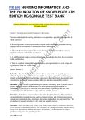 TEST BANK for NURSING INFORMATICS AND THE FOUNDATION OF KNOWLEDGE 4TH EDITION MCGONIGLE  2026&sol;2027