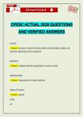 CPESC ACTUAL 2026 QUESTIONS AND VERIFIED ANSWERS