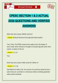 CPESC SECTION 1 & 2 ACTUAL 2026 QUESTIONS AND VERIFIED ANSWERS