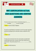 WRT CERTIFICATION ACTUAL 2026 QUESTIONS AND VERIFIED ANSWERS