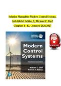 Solution Manual for Modern Control Systems&comma; 14th Global Edition By Richard C&period; Dorf Chapters 1 - 13&comma; Complete 2026&sol;2027