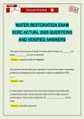 WATER RESTORATION EXAM IICRC ACTUAL 2026 QUESTIONS AND VERIFIED ANSWERS