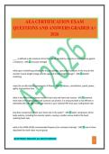 AEA CERTIFICATION EXAM QUESTIONS AND ANSWERS GRADED A&plus; 2026