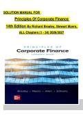 SOLUTION MANUAL FOR  Principles Of Corporate Finance  14th Edition By Richard Brealey&comma; Stewart Myers&comma;  ALL Chapters &lpar;1 - 34&rpar; 2026&sol;2027