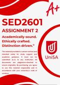 SED2601 ASSIGNMENT 2 2026 &lpar;ANSWERS&rpar; --DUE DATE JUNE 2026