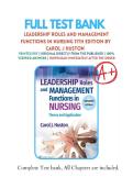 Test Bank for Leadership Roles and Management Functions in Nursing 11th Edition by Carol J Huston