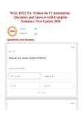 WGU D522 PA &vert; Python for IT Automation Questions and Answers with Complete Solutions &vert; New Update 2026