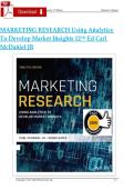 Marketing Research&colon; Using Analytics to Develop Market Insights &lpar;12th Edition&rpar;&comma; Carl McDaniel Jr&period; &ndash; Complete Solution Manual