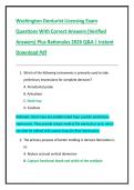 Washington Denturist Licensing Exam  Questions With Correct Answers &lpar;Verified  Answers&rpar; Plus Rationales 2026 Q&A &vert; Instant  Download Pdf 
