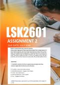 LSK2601 Assignment 2 Semester 1 2026 - Due July 2026