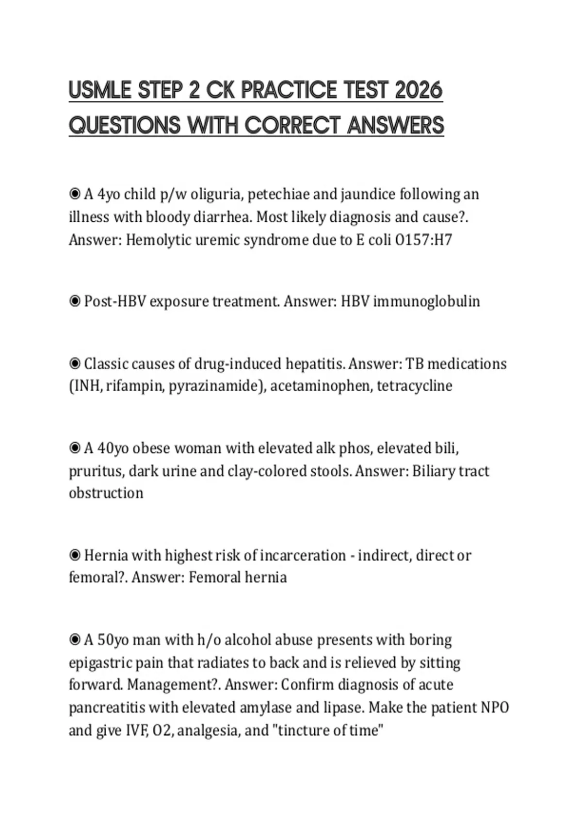 USMLE STEP 2 CK PRACTICE TEST 2026 QUESTIONS WITH CORRECT ANSWERS ...