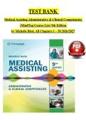TEST BANK  Medical Assisting Administrative & Clinical Competencies  &lpar;MindTap Course List&rpar; 9th Edition  by Michelle Blesi&comma; All Chapters 1 &ndash; 58 2026&sol;2027