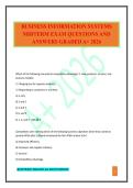 BUSINESS INFORMATION SYSTEMS MIDTERM EXAM QUESTIONS AND ANSWERS GRADED A&plus; 2026
