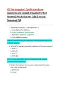 ICC Fire Inspector I Certification Exam 2026 &ndash; Complete Practice Questions with Verified Answers and Rationales