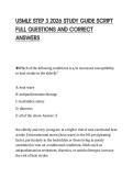 USMLE STEP 3 2026 STUDY GUIDE SCRIPT FULL QUESTIONS AND CORRECT ANSWERS