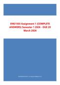 ENG1503 Assignment 1 &lpar;COMPLETE  ANSWERS&rpar; Semester 1 2026 - DUE 20  March 2026