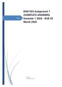 ENG1503 Assignment 1  &lpar;COMPLETE ANSWERS&rpar;  Semester 1 2026 - DUE 20  March 2026