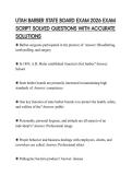 UTAH BARBER STATE BOARD EXAM 2026 EXAM SCRIPT SOLVED QUESTIONS WITH ACCURATE SOLUTIONS