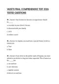 VADETS FINAL COMPREHENSIVE TEST 2026 TESTED QUESTIONS
