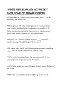 VADETS FINAL EXAM 2026 ACTUAL TEST PAPER COMPLETE ANSWERS VERIFIED