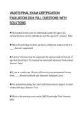 VADETS FINAL EXAM CERTIFICATION EVALUATION 2026 FULL QUESTIONS WITH SOLUTIONS