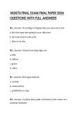 VADETS FINAL EXAM FINAL PAPER 2026 QUESTIONS WITH FULL ANSWERS