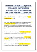 OCANZ Written Final Exam &vert; Newest Actual Exam Questions with Verified Answers &vert; Graded A&plus; &vert; 2026 Update