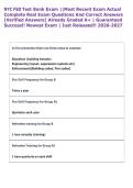 NYC FSD Test Bank Exam &vert;&vert;Most Recent Exam Actual  Complete Real Exam Questions And Correct Answers  &lpar;Verified Answers&rpar; Already Graded A&plus; &vert; Guaranteed  Success&excl;&excl; Newest Exam &vert; Just Released&excl;&excl; 2026-2027 