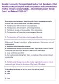 Nevada Community Manager Class Practice Test  Bank Exam &vert;&vert;Most  Recent Exam Actual Complete Real Exam Questions And Correct Answers  &lpar;Verified Answers&rpar; Already Graded A&plus; &vert; Guaranteed Success&excl;&excl; Newest  Exam &vert; Just Released&excl;&excl; 2026-2027 
