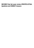 BSC2085 Final lab exam review UPDATED ACTUAL  Questions and CORRECT Answers 