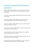 HHD EXAM QUESTIONS WITH COMPLETE SOLUTIONS