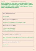 HIPAA Practice Test Bank Exam &vert;&vert;Most Recent Exam Actual  Complete Real Exam Questions And Correct Answers &lpar;Verified  Answers&rpar; Already Graded A&plus; &vert; Guaranteed Success&excl;&excl; Newest  Exam &vert; Just Released&excl;&excl; 2026-2027 